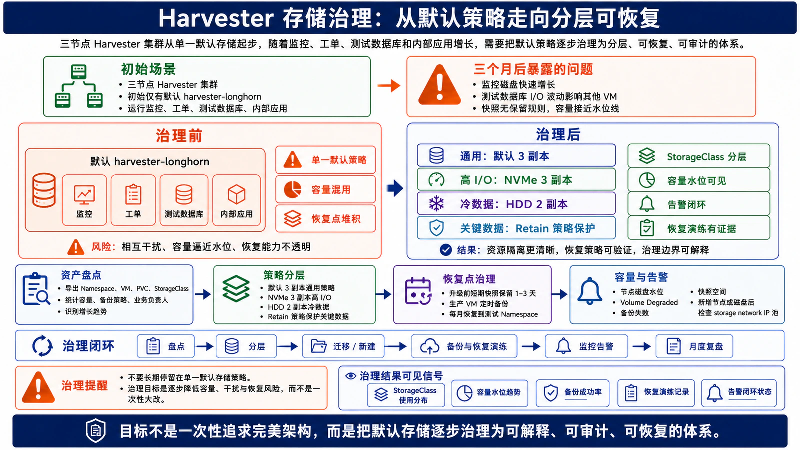 Harvester 存储治理：从默认策略走向分层可恢复