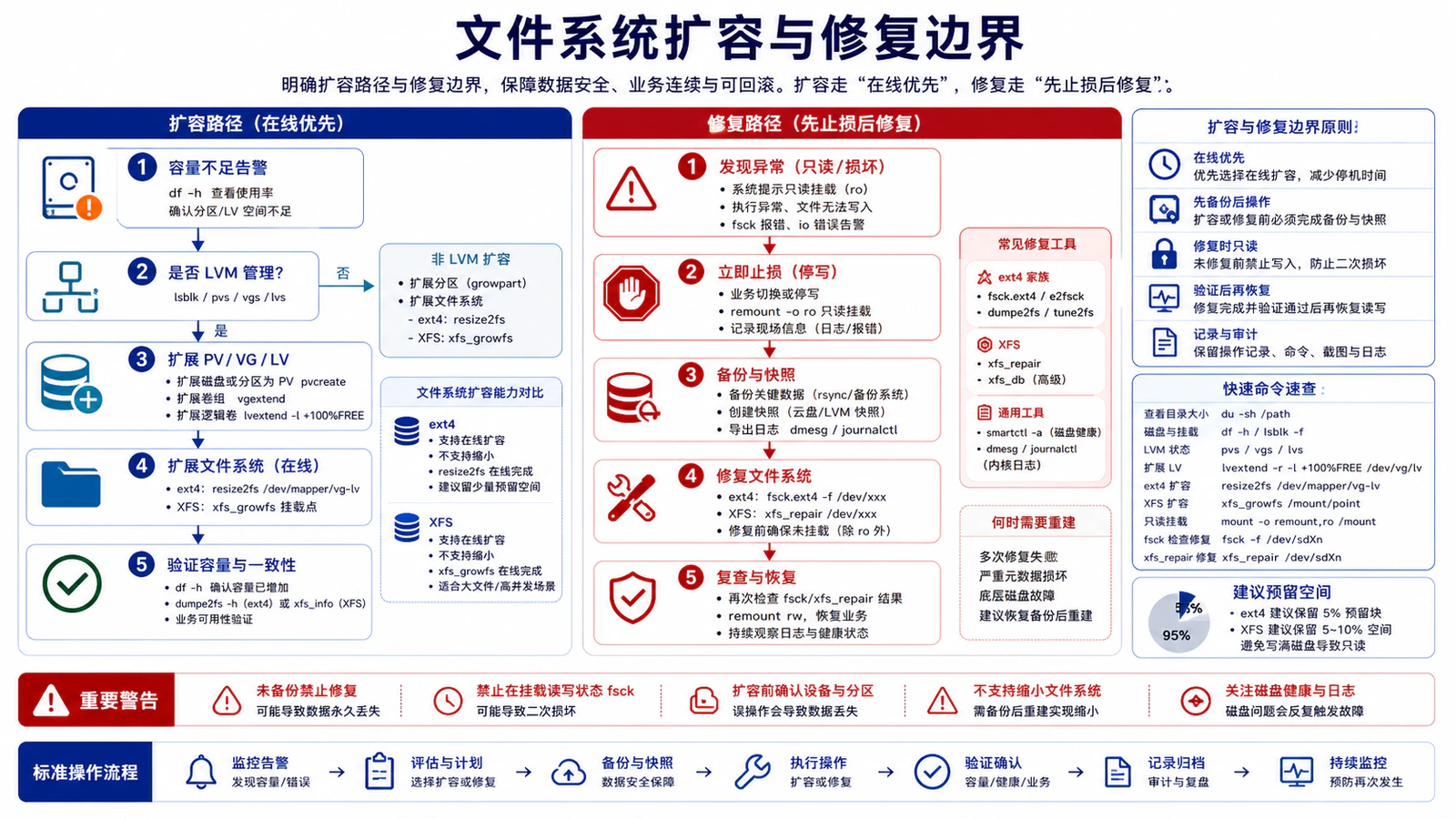 文件系统扩容与修复边界