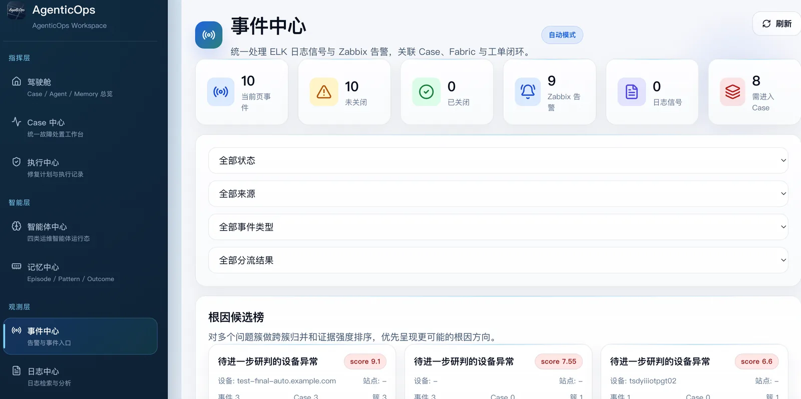 AgenticOps 事件中心
